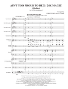 Medley: Ain't Too Proud To Beg with 24k Magic Large Ensemble scores gallery preview page 4