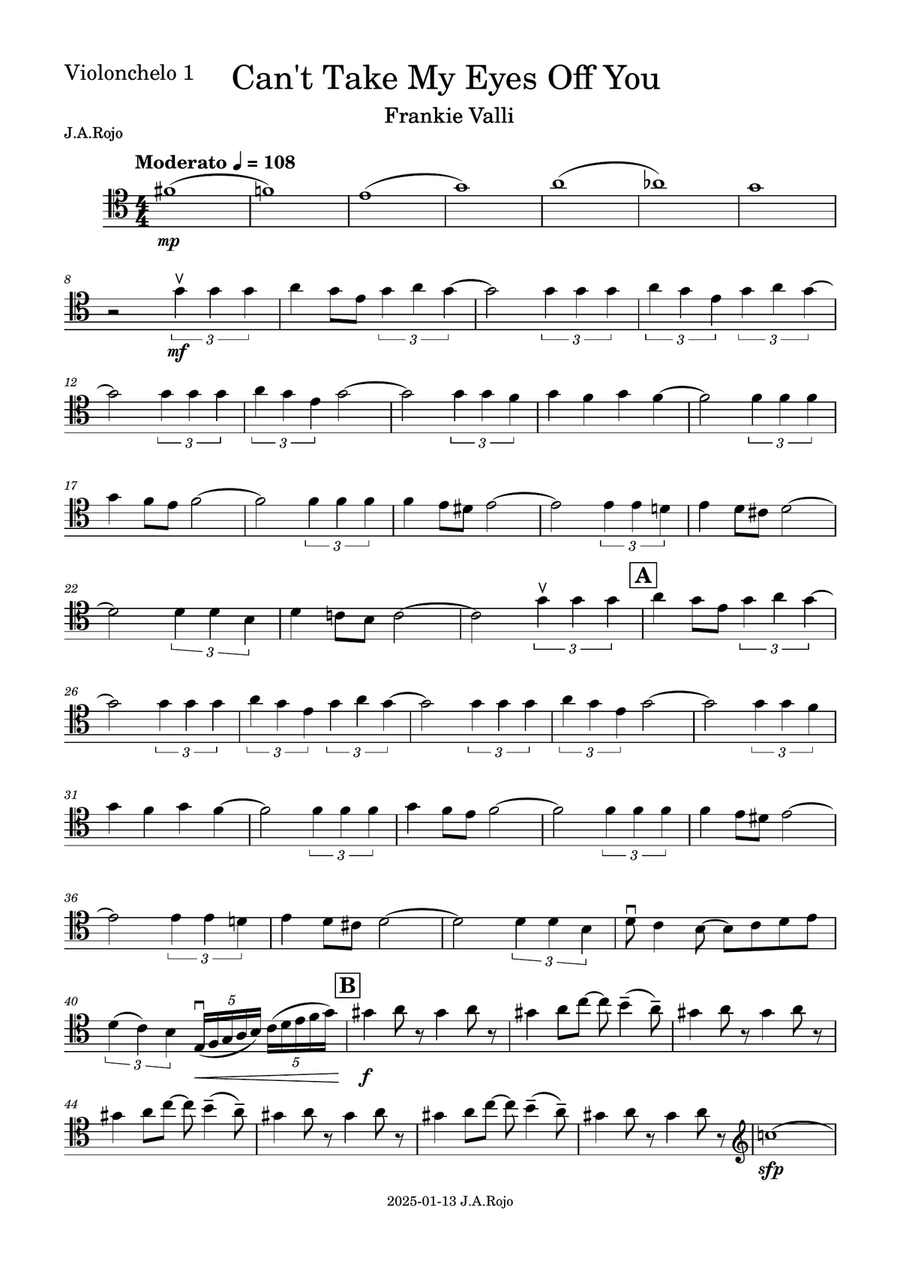 Can't Take My Eyes Off Of You String Quartet scores gallery preview page 6