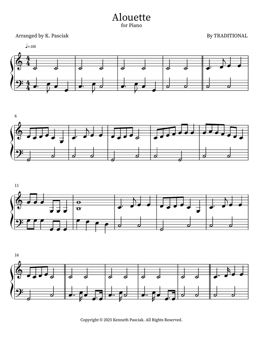 Alouette Alouette Part scores gallery preview page 1