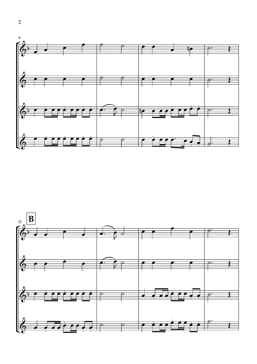 Onward, Christian Soldiers (Saxophone Quartet) - Easy Intermediate Level Saxophone Quartet scores gallery preview page 2