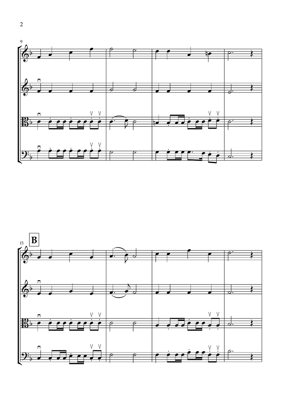 Onward, Christian Soldiers (Oboe, Violin, Viola and Cello) - Easy Intermediate Level Small Ensemble scores gallery preview page 2