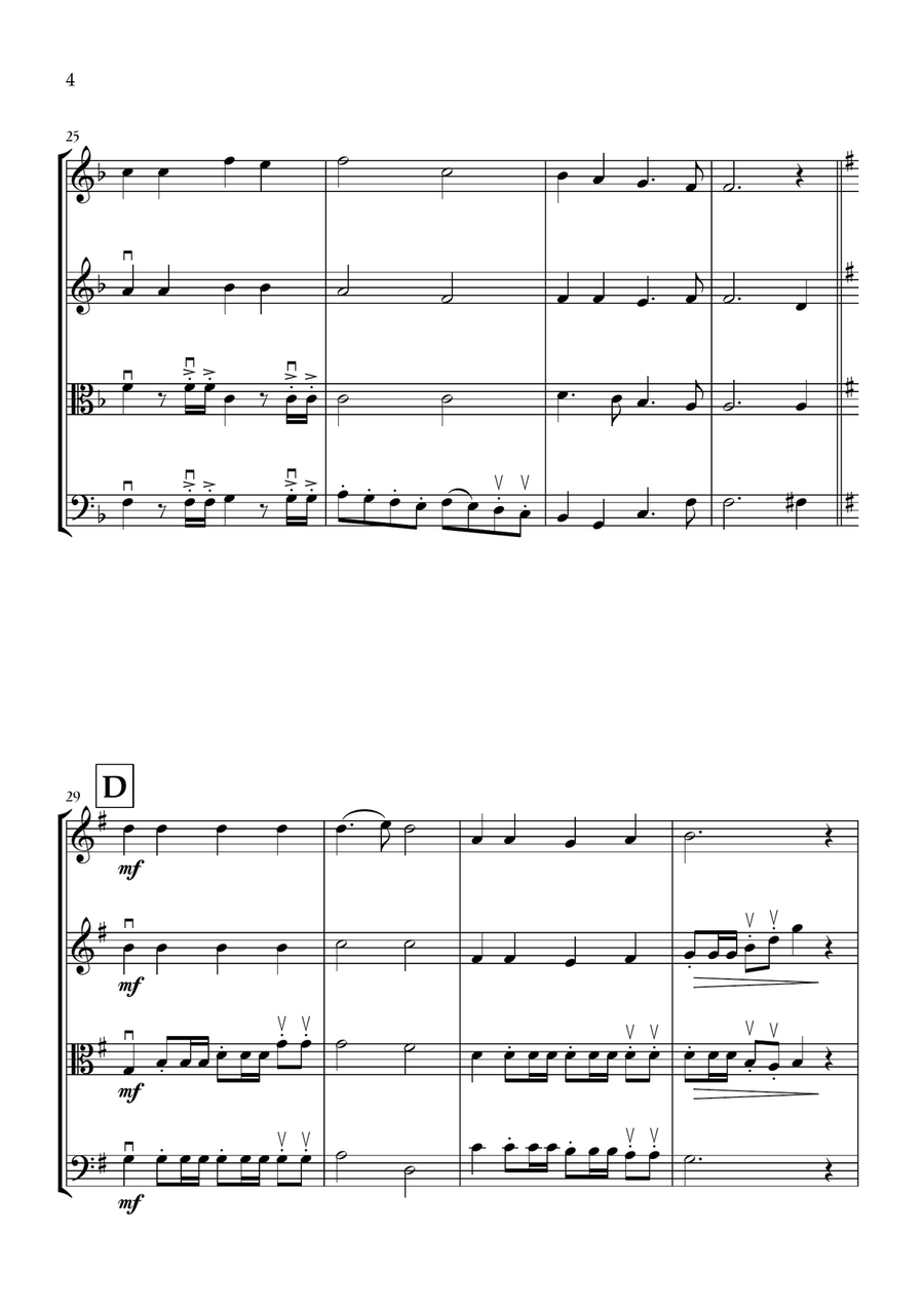Onward, Christian Soldiers (Oboe, Violin, Viola and Cello) - Easy Intermediate Level Small Ensemble scores gallery preview page 4