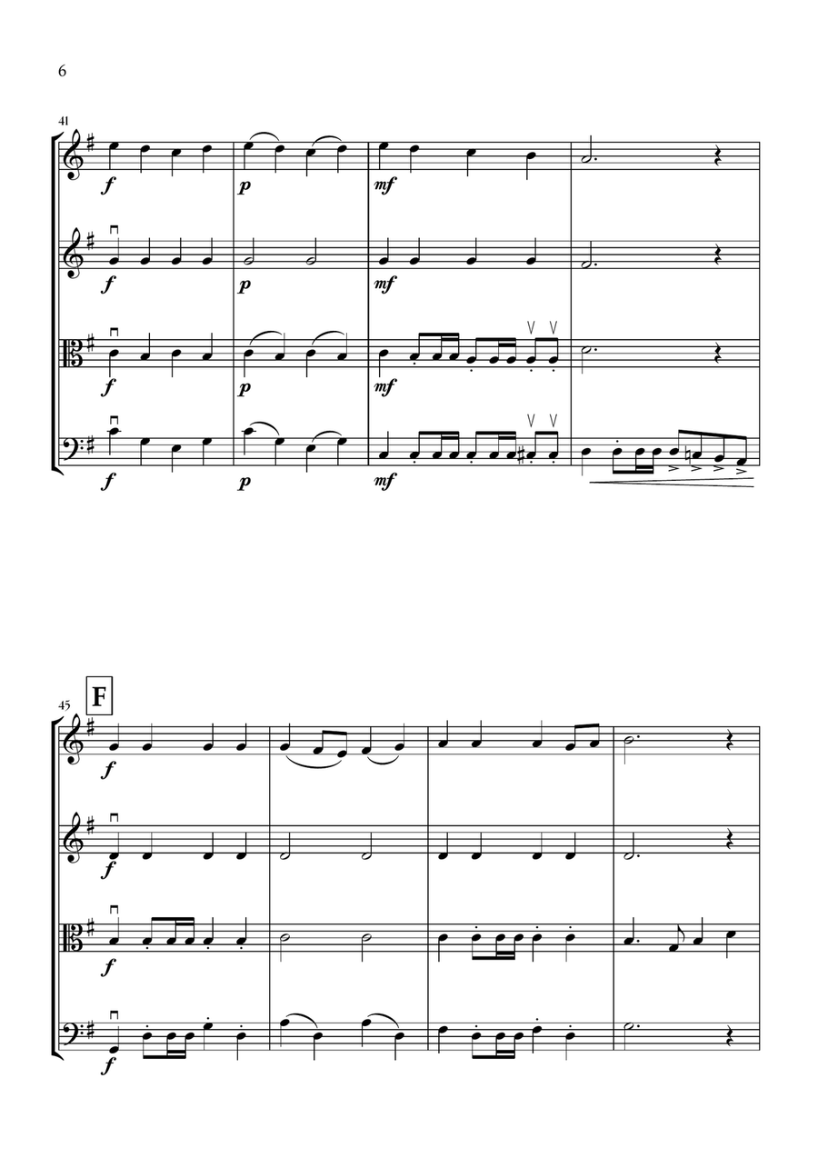 Onward, Christian Soldiers (Oboe, Violin, Viola and Cello) - Easy Intermediate Level Small Ensemble scores gallery preview page 6