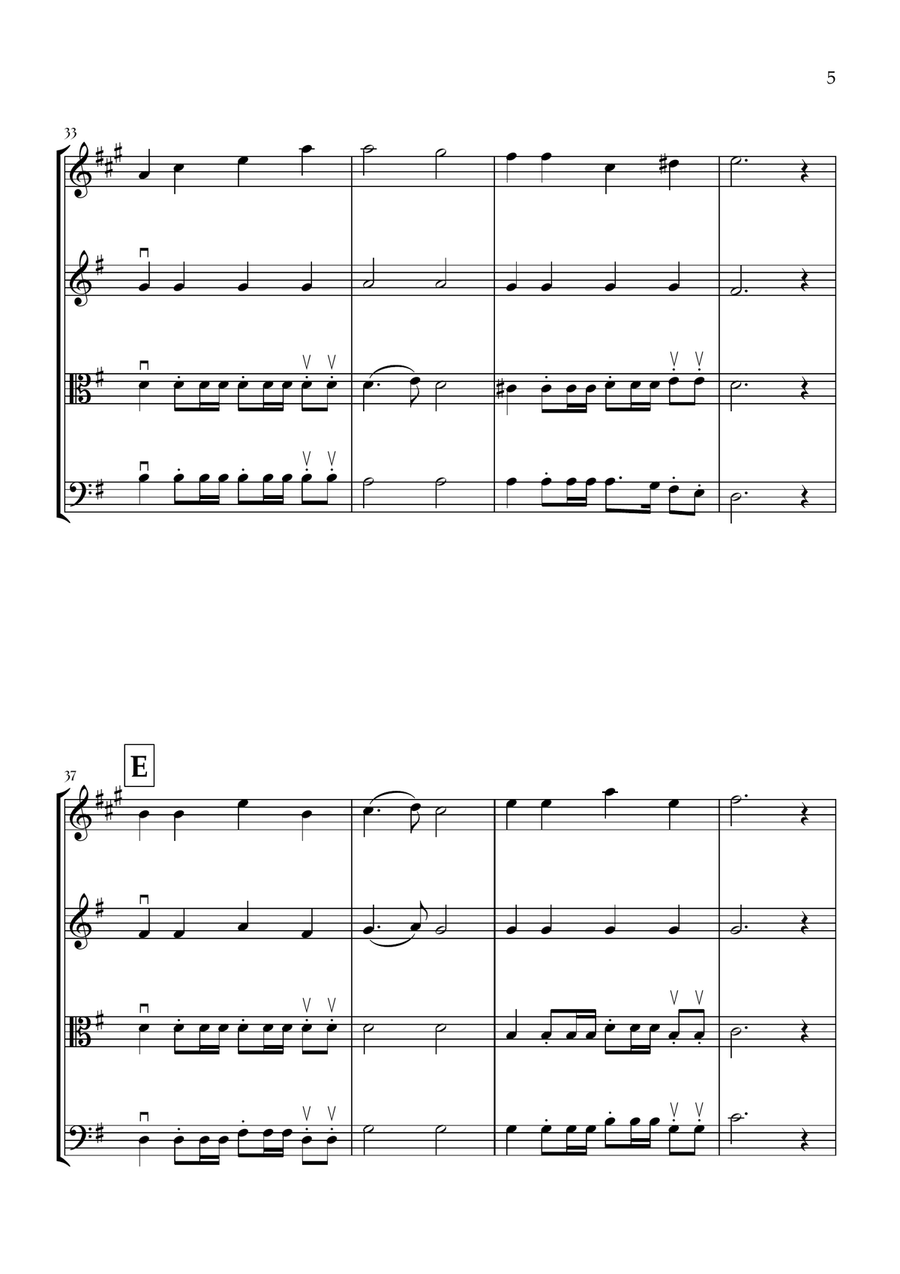 Onward, Christian Soldiers (Saxophone, Violin, Viola and Cello) - Easy Intermediate Level Small Ensemble scores gallery preview page 5