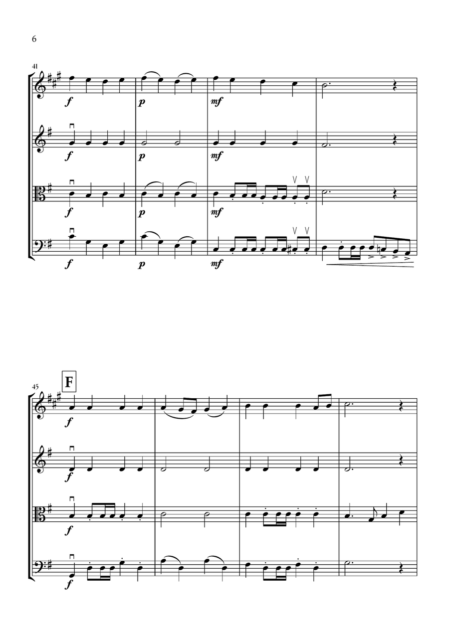 Onward, Christian Soldiers (Saxophone, Violin, Viola and Cello) - Easy Intermediate Level Small Ensemble scores gallery preview page 6