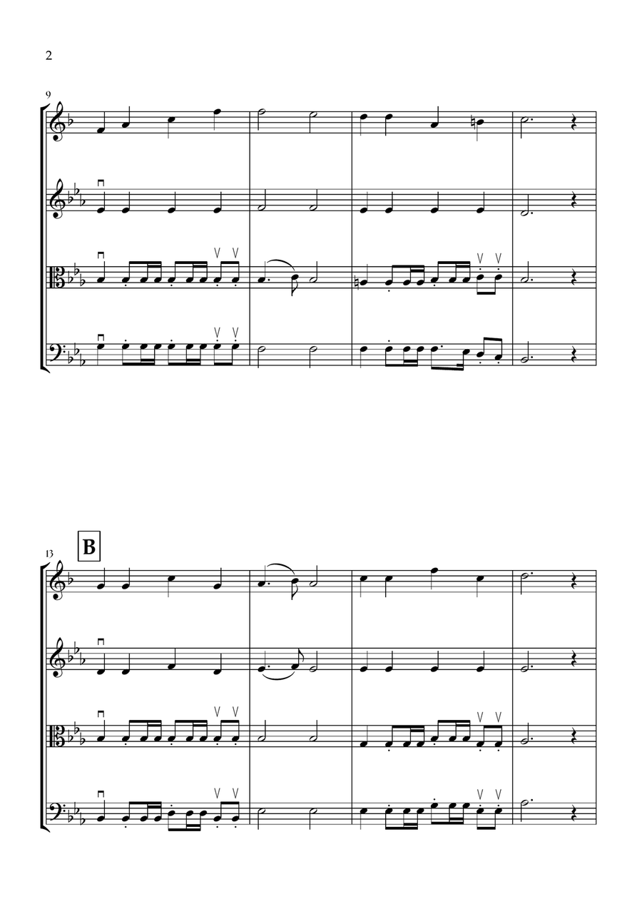 Onward, Christian Soldiers (Trumpet, Violin, Viola and Cello) - Easy Intermediate Level Small Ensemble scores gallery preview page 2