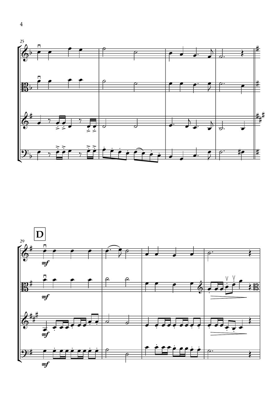 Onward, Christian Soldiers (Violin, Viola, Clarinet and Bassoon) - Easy Intermediate Level Small Ensemble scores gallery preview page 4