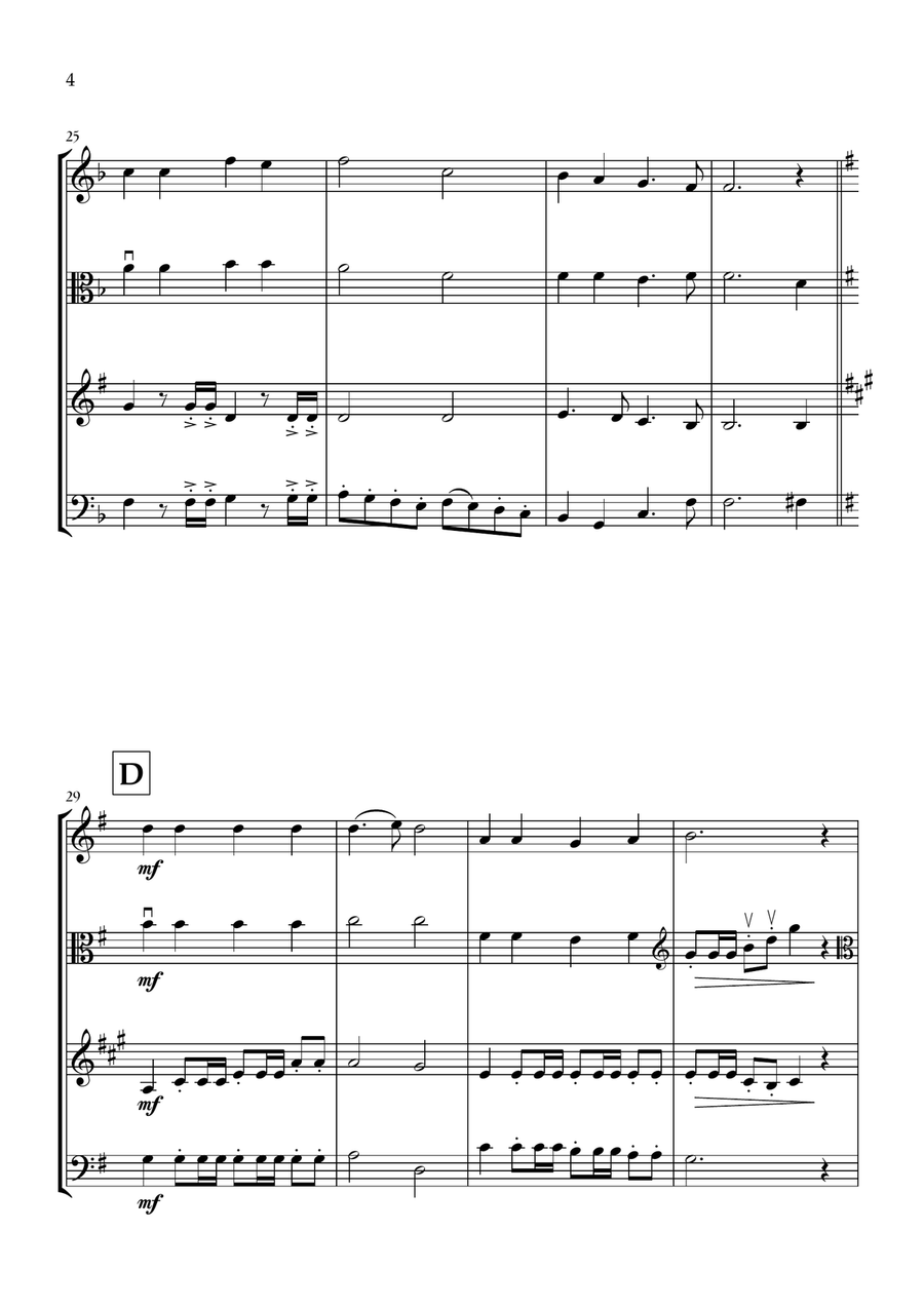 Onward, Christian Soldiers (Oboe, Viola, Clarinet and Bassoon) - Easy Intermediate Level Small Ensemble scores gallery preview page 4