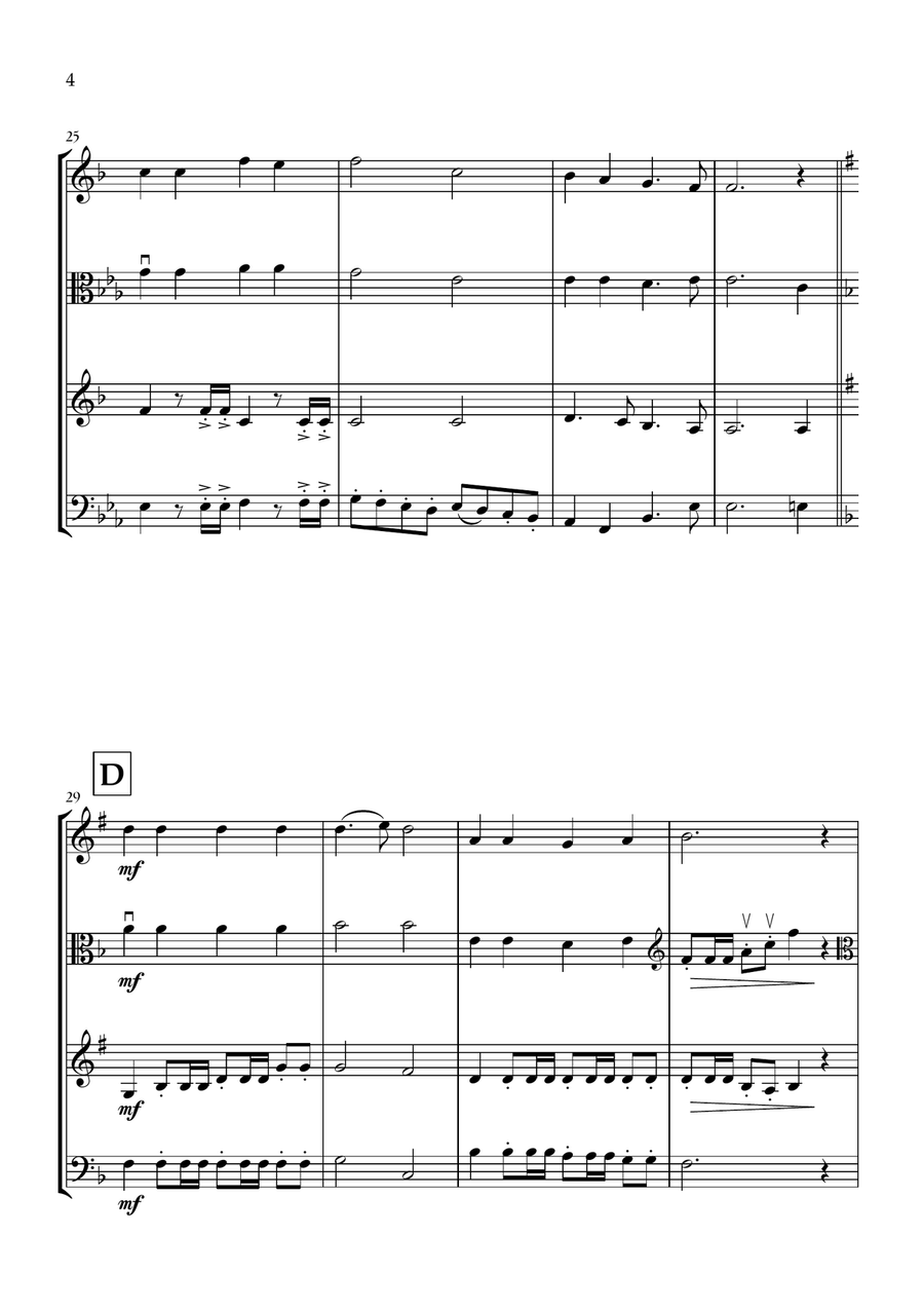 Onward, Christian Soldiers (Trumpet, Viola, Clarinet and Bassoon) - Easy Intermediate Level Small Ensemble scores gallery preview page 4