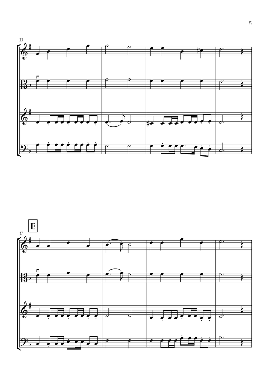 Onward, Christian Soldiers (Trumpet, Viola, Clarinet and Bassoon) - Easy Intermediate Level Small Ensemble scores gallery preview page 5