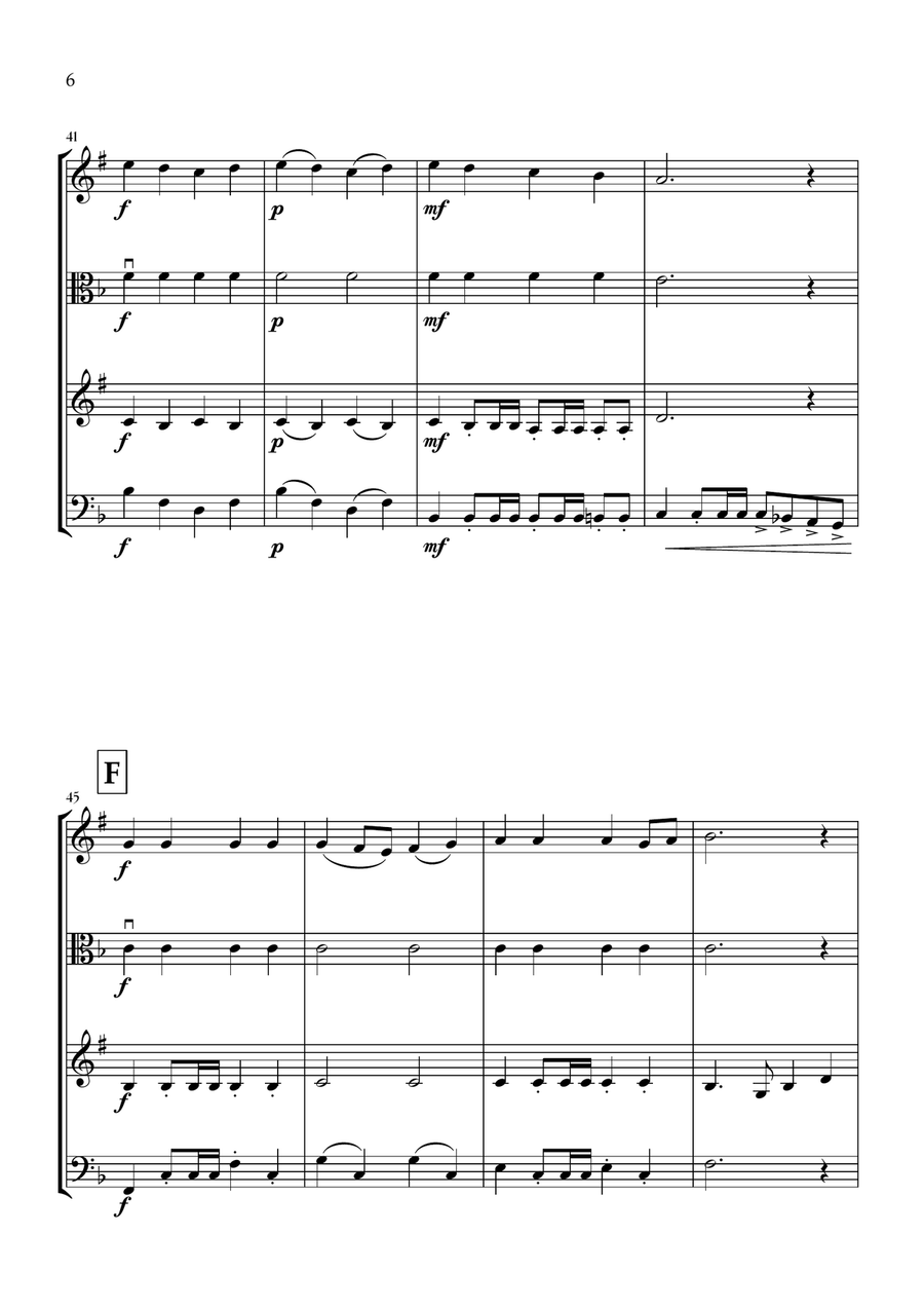 Onward, Christian Soldiers (Trumpet, Viola, Clarinet and Bassoon) - Easy Intermediate Level Small Ensemble scores gallery preview page 6