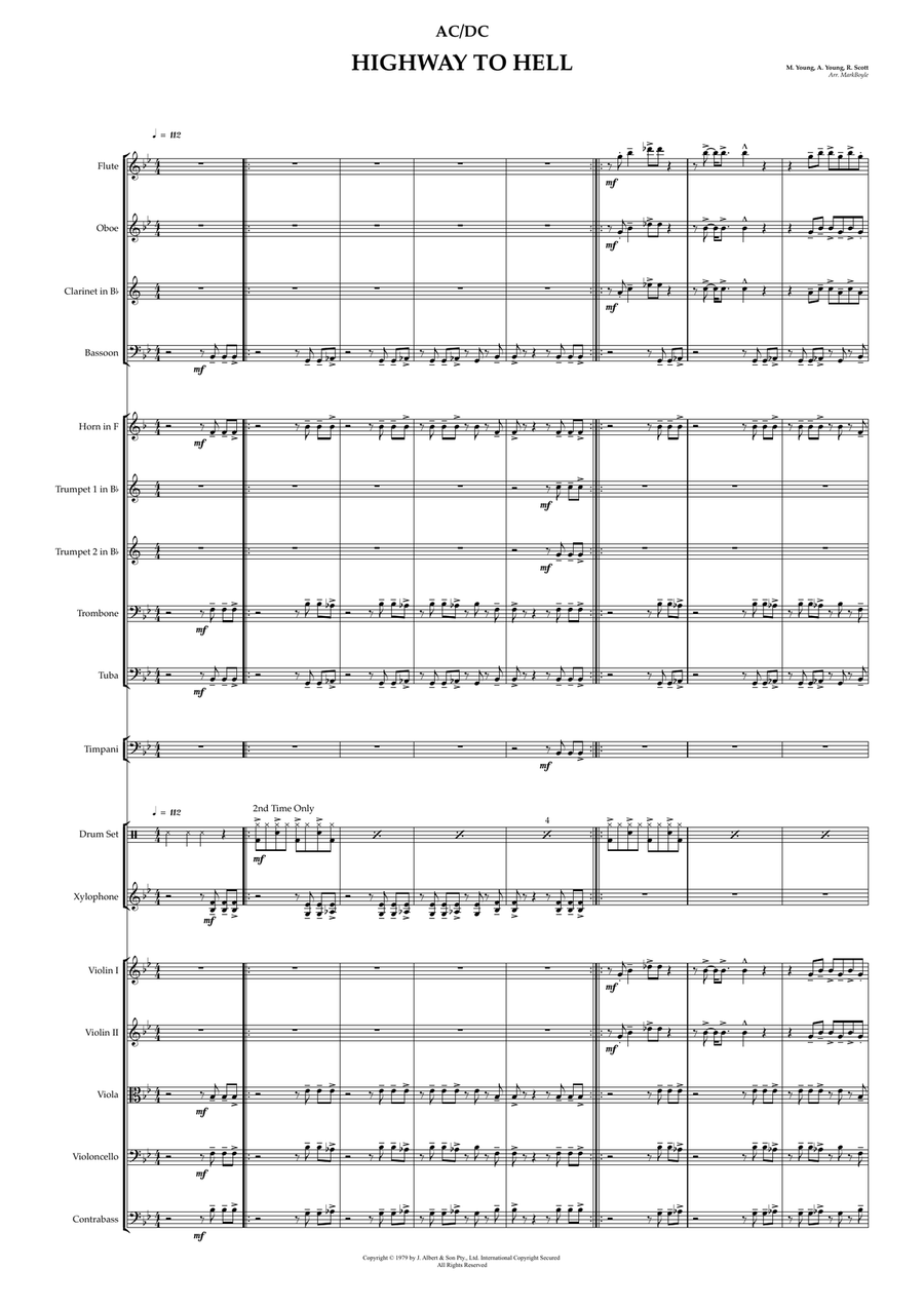 Highway To Hell Full Orchestra scores gallery preview page 2