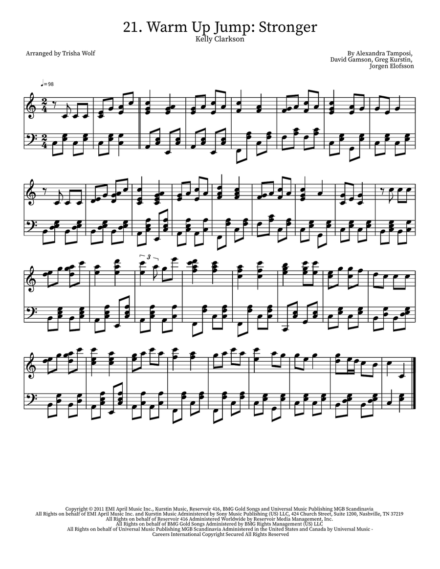 Stronger (What Doesn't Kill You) Piano Solo scores gallery preview page 1