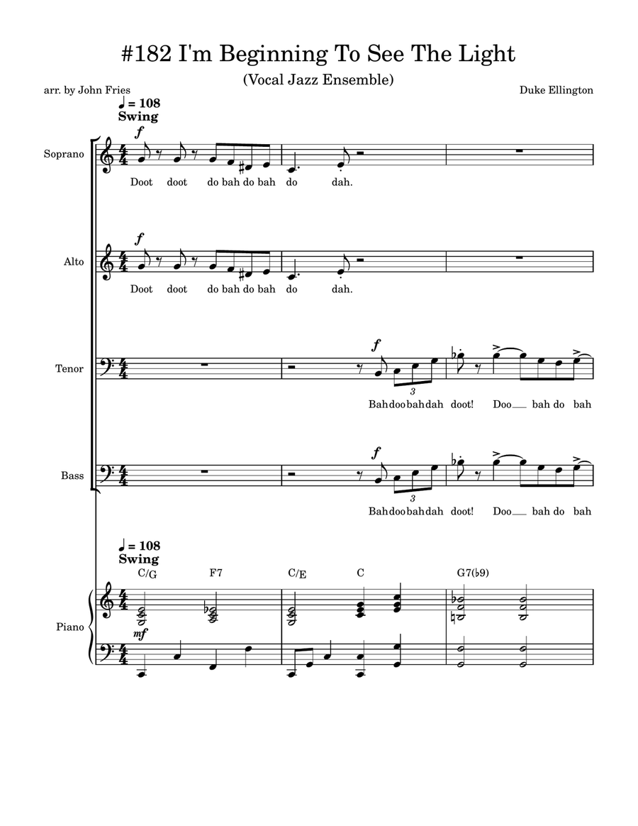 I'm Beginning To See The Light 4-Part scores gallery preview page 1