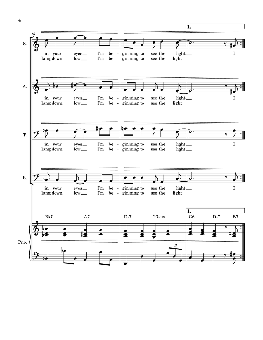 I'm Beginning To See The Light 4-Part scores gallery preview page 4
