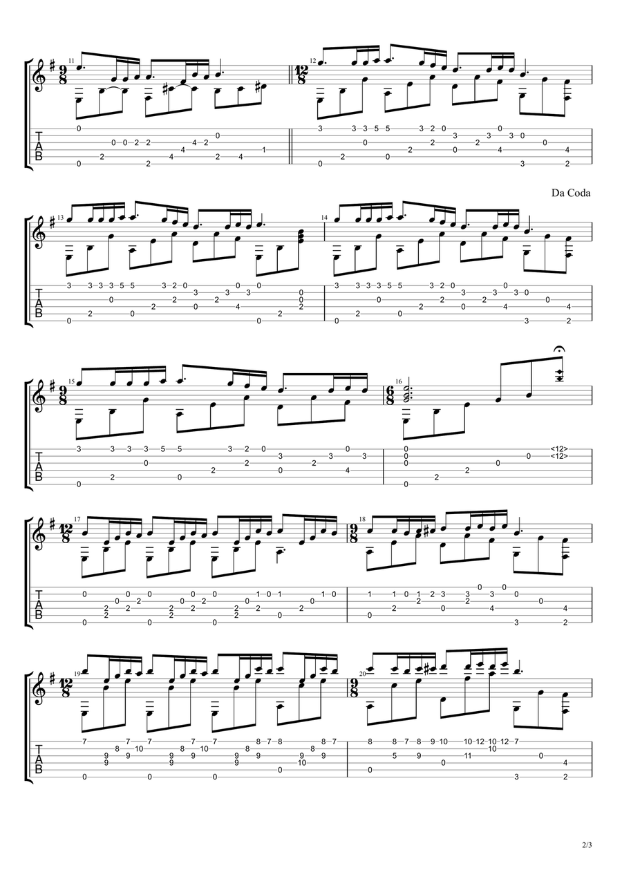Mariage D'amour Acoustic Guitar scores gallery preview page 2