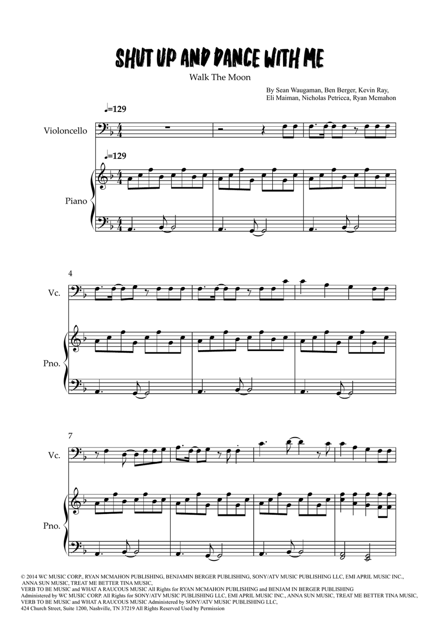 Shut Up And Dance Shut Up And Dance Piano scores gallery preview page 1