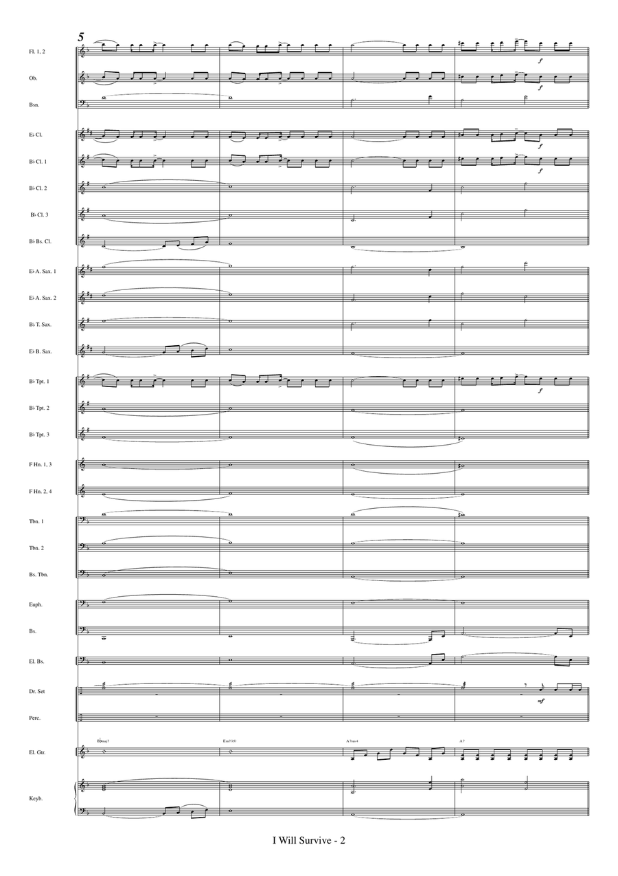 I Will Survive Concert Band scores gallery preview page 4