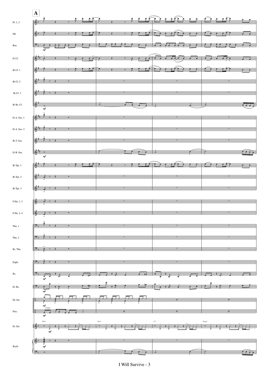 I Will Survive Concert Band scores gallery preview page 5