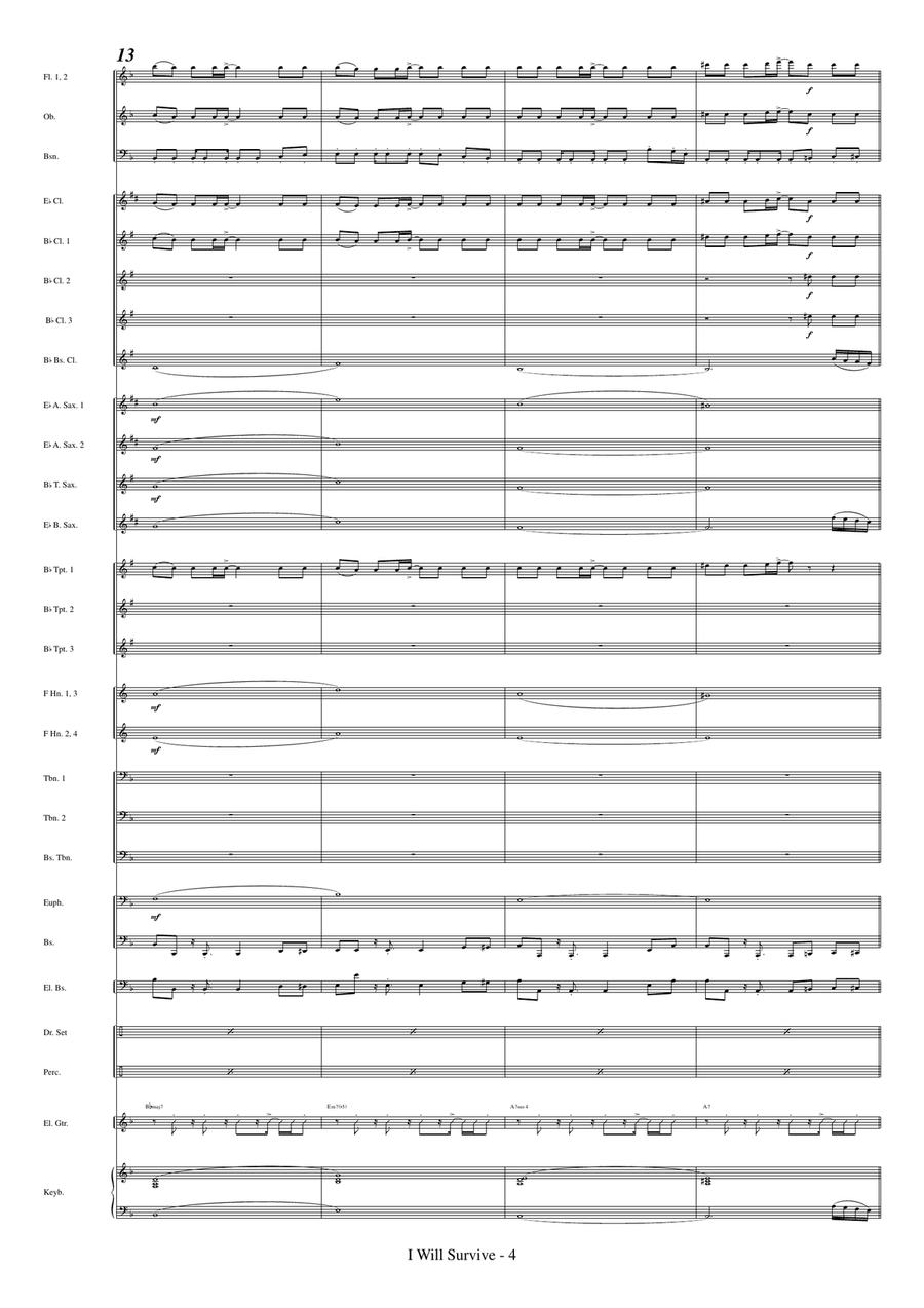 I Will Survive Concert Band scores gallery preview page 6