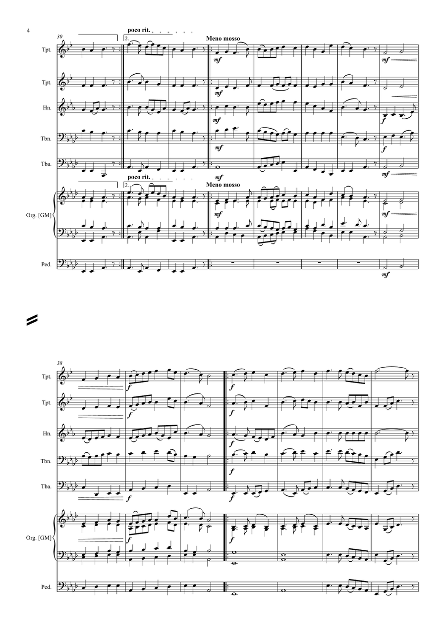 Cwm Rhondda Cwm Rhondda Brass Quintet scores gallery preview page 4