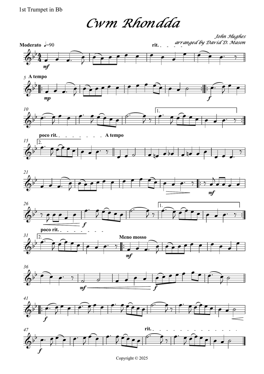 Cwm Rhondda Cwm Rhondda Brass Quintet scores gallery preview page 6