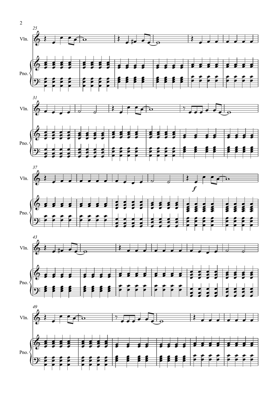 Somewhere Only We Know Somewhere Only We Know Violin Solo scores gallery preview page 2