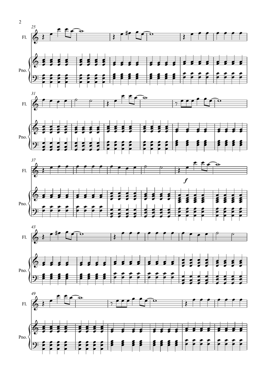 Somewhere Only We Know Somewhere Only We Know Flute Solo scores gallery preview page 2