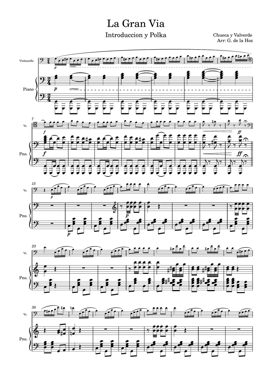 La Gran Via - Introduccion y Polka Piano scores gallery preview page 1