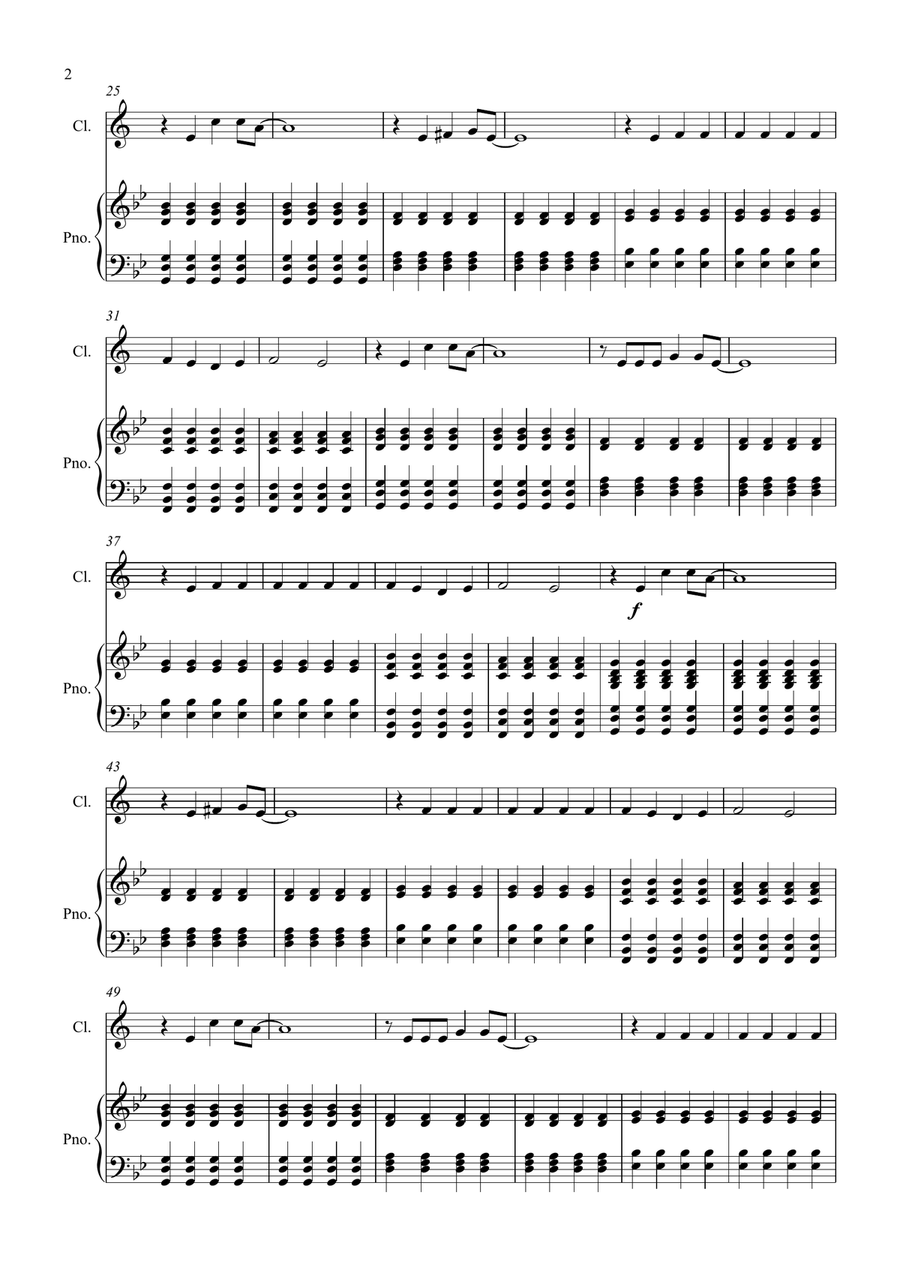 Somewhere Only We Know Somewhere Only We Know Clarinet Solo scores gallery preview page 2