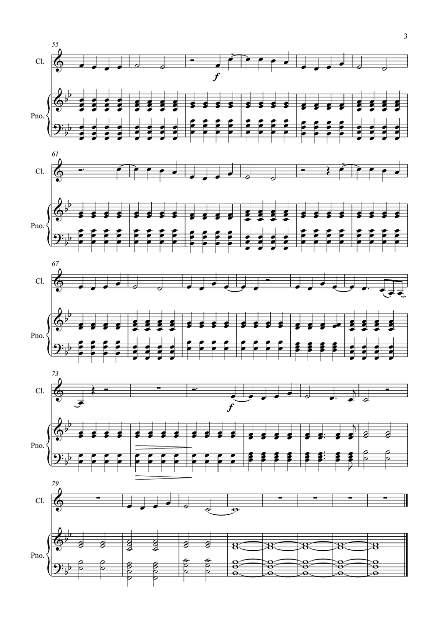 Somewhere Only We Know Somewhere Only We Know Clarinet Solo scores gallery preview page 3