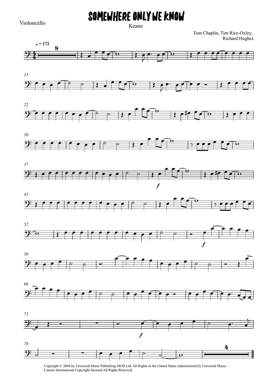 Somewhere Only We Know Somewhere Only We Know Piano scores gallery preview page 4