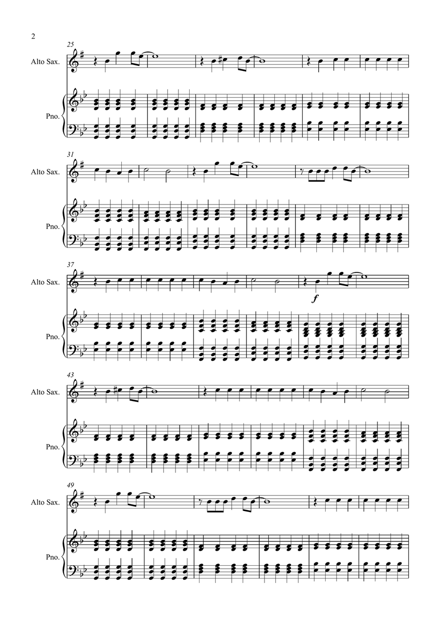 Somewhere Only We Know Somewhere Only We Know Alto Saxophone scores gallery preview page 2