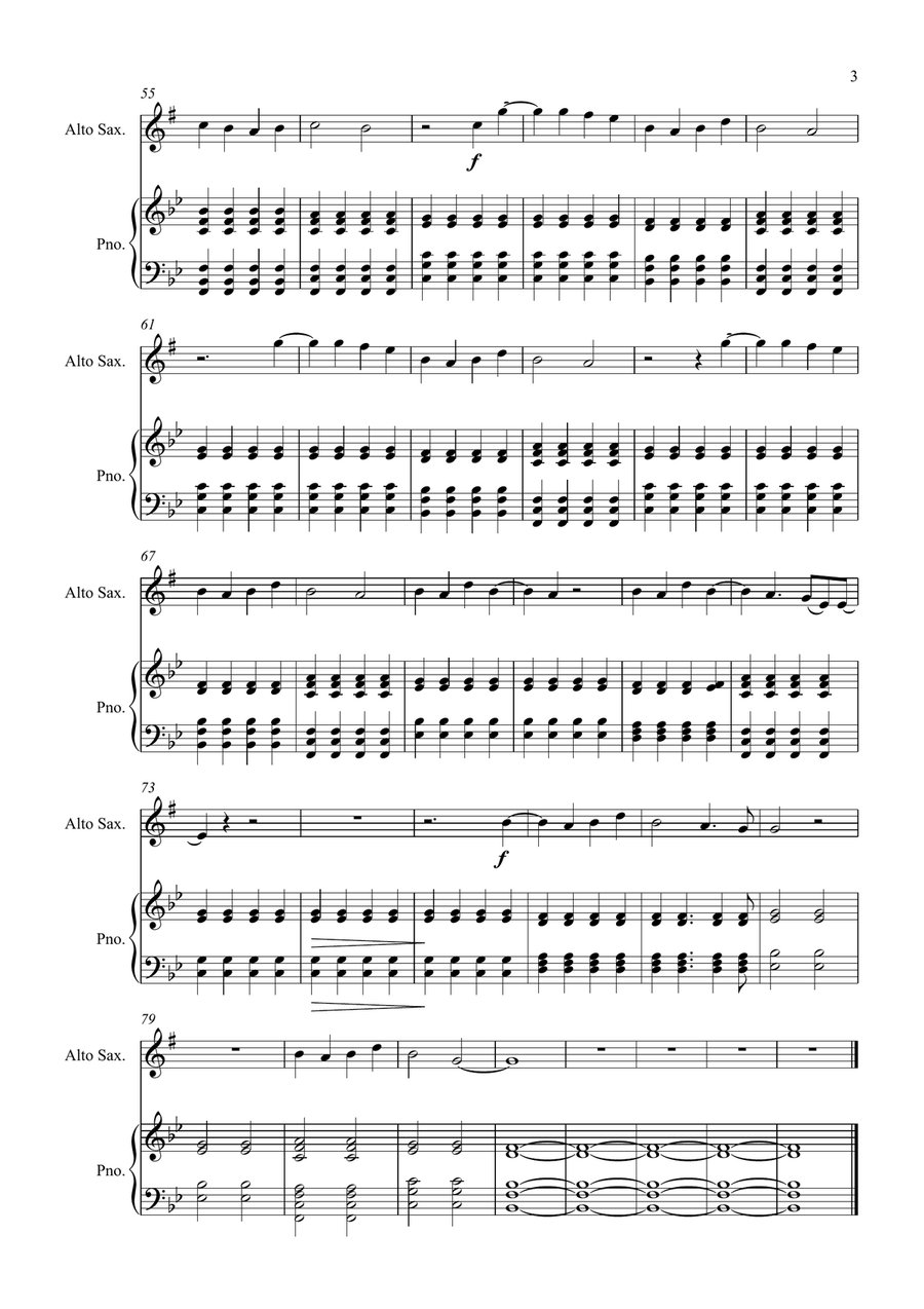 Somewhere Only We Know Somewhere Only We Know Alto Saxophone scores gallery preview page 3