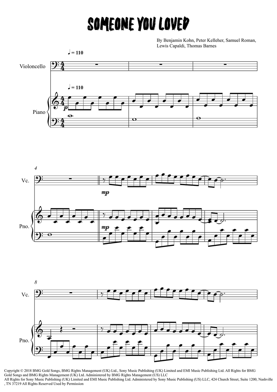 Someone You Loved Someone You Loved Piano scores gallery preview page 1