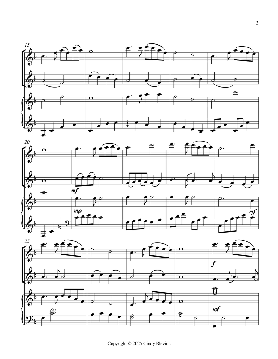 What a Friend We Have In Jesus, for Flute, Violin and Piano Flute scores gallery preview page 3