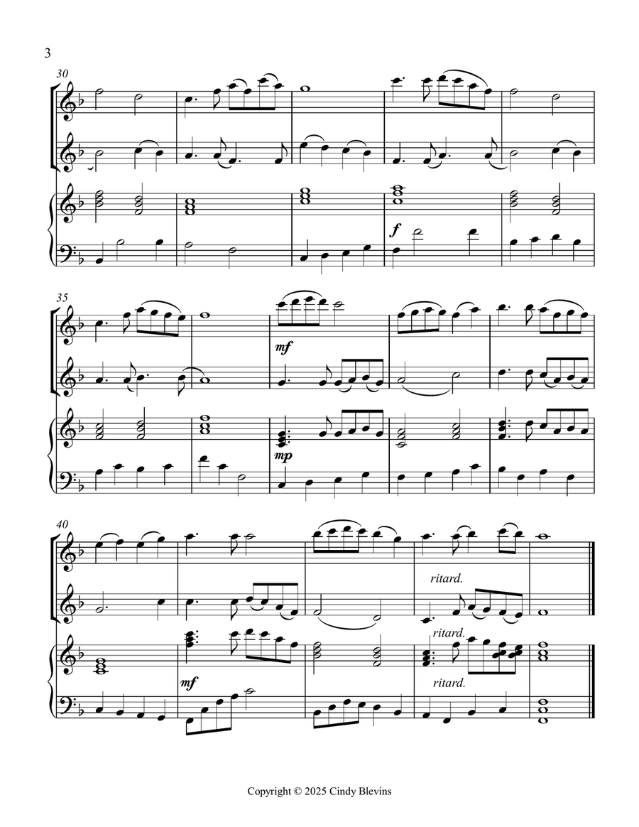 What a Friend We Have In Jesus, for Flute, Violin and Piano Flute scores gallery preview page 4
