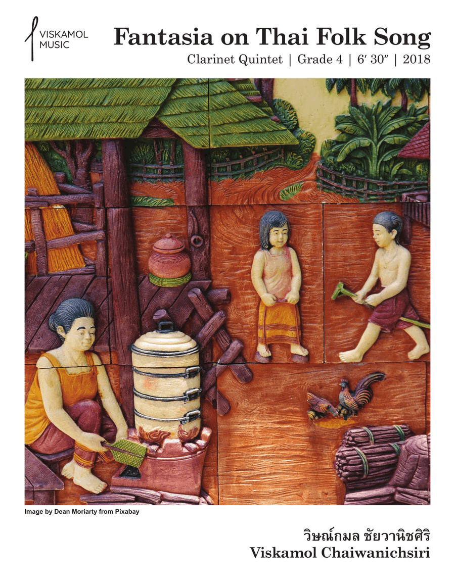 Fantasia on Thai Folk Tune (Clarinet Quintet) - Score Only Clarinet Quintet scores gallery preview page 1