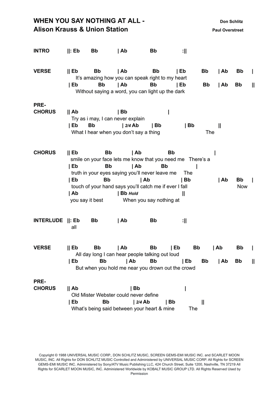 When You Say Nothing At All Acoustic Guitar scores gallery preview page 1