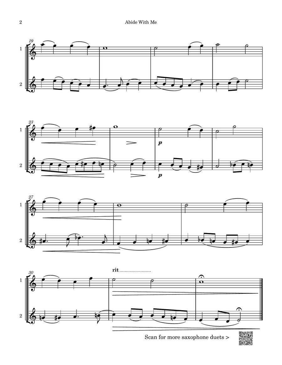 Abide With Me Tenor Saxophone scores gallery preview page 2