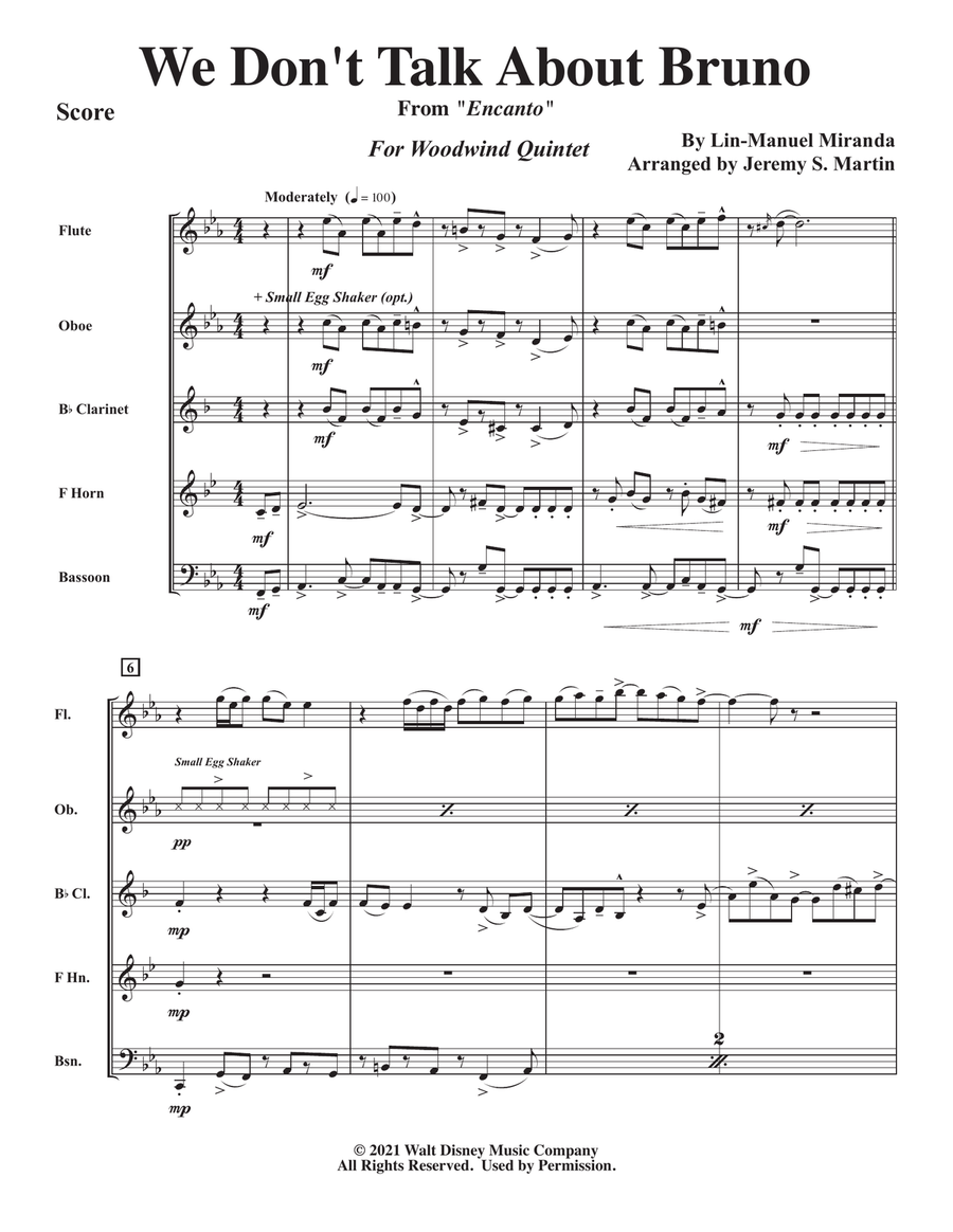 We Don't Talk About Bruno Woodwind Quintet scores gallery preview page 3