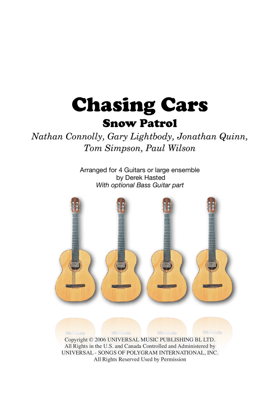 Chasing Cars Guitar Ensemble scores gallery preview page 1