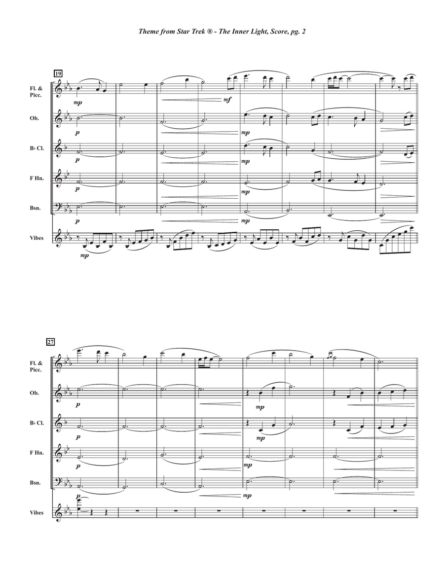 Star Trek(R) - The Inner Light Woodwind Quintet scores gallery preview page 3
