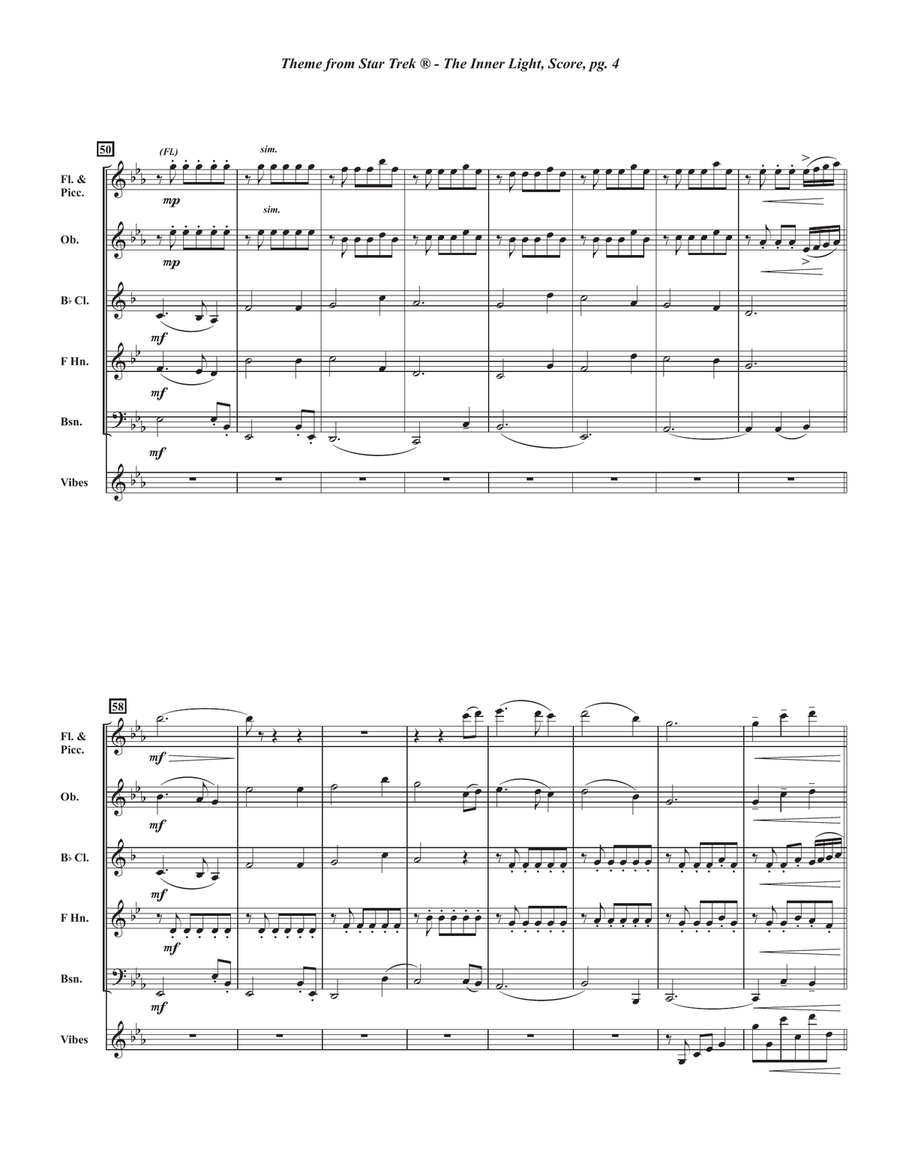Star Trek(R) - The Inner Light Woodwind Quintet scores gallery preview page 5