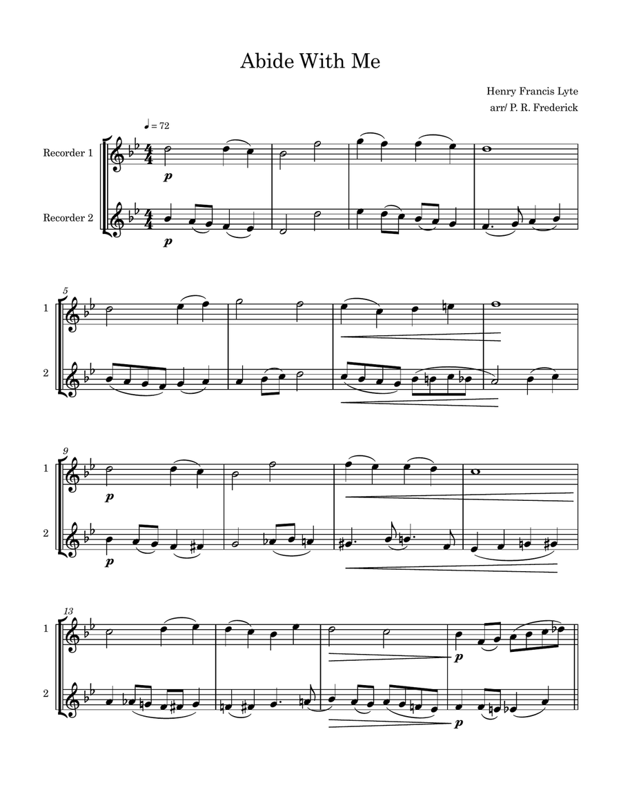 Abide With Me Woodwind Duet scores gallery preview page 1