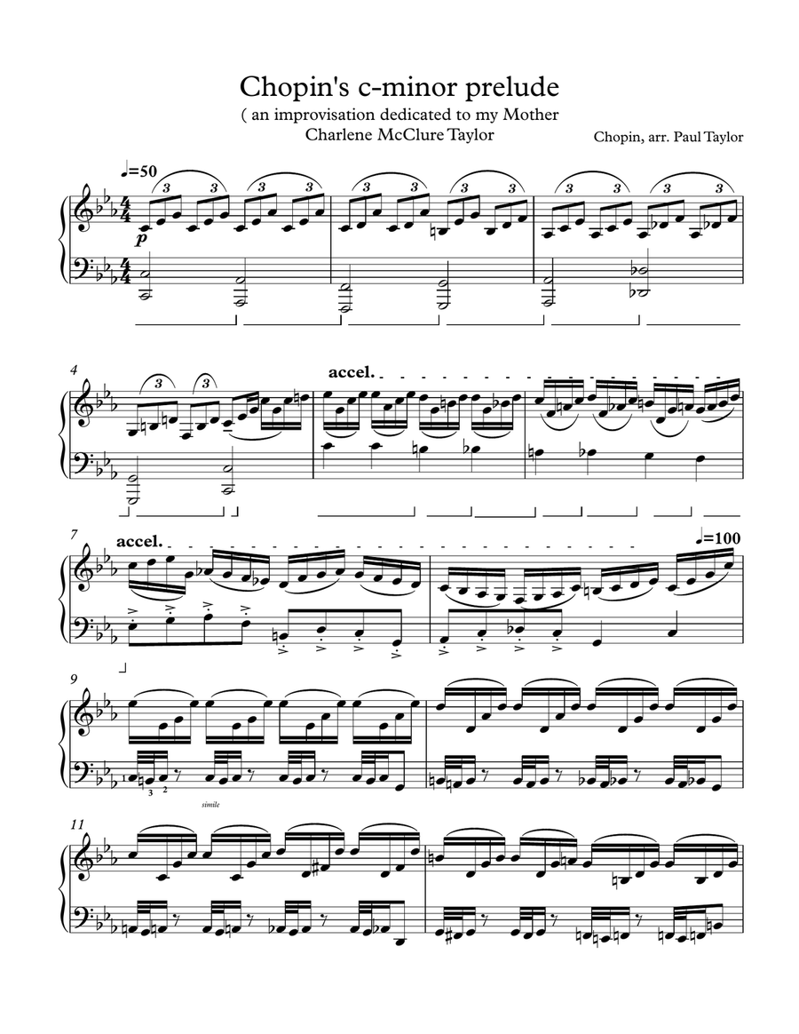 Chopin c-minor prelude improvisation Piano Solo scores gallery preview page 1