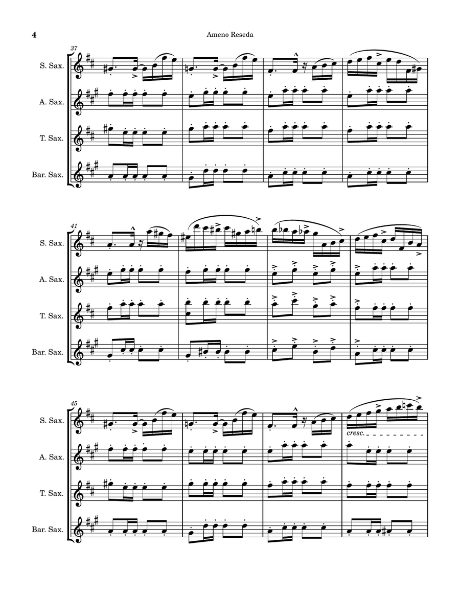 Ameno Reseda Polka Ameno Reseda Polka Saxophone Quartet scores gallery preview page 4