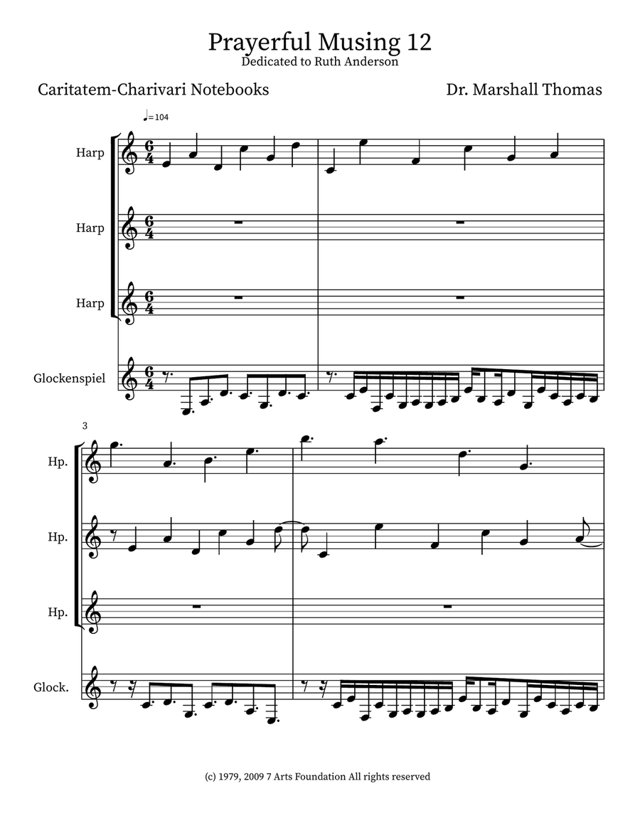 Prayerful Musing 12 Prayerful Musing 12 Small Ensemble scores gallery preview page 1