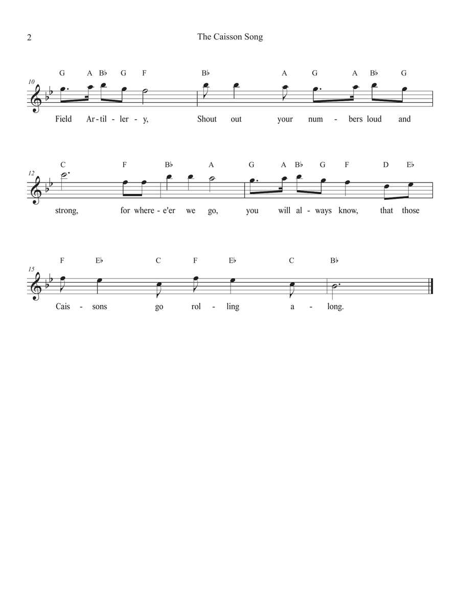 The Caisson Song for Flute Piccolo scores gallery preview page 2