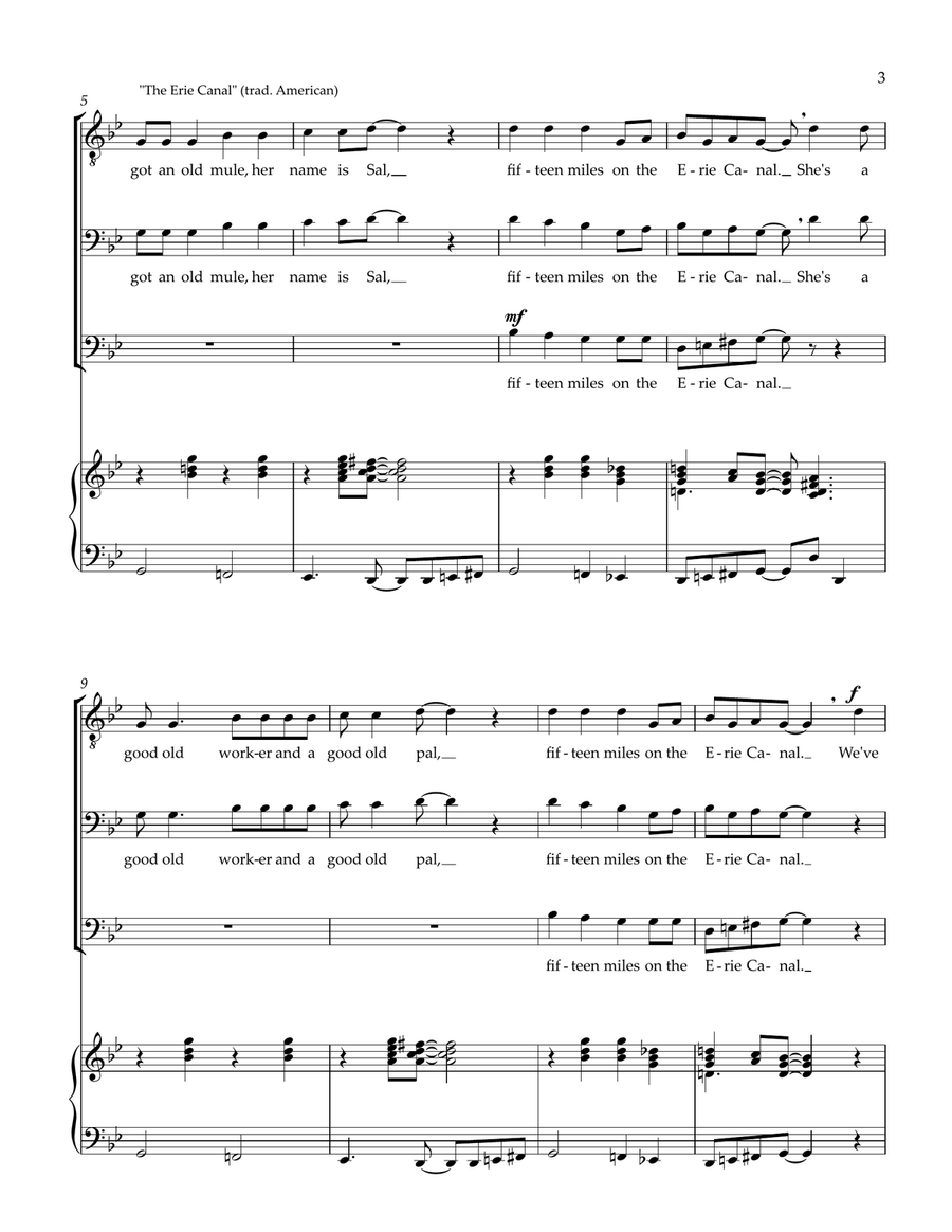 A MARITIME MEDLEY (TBB, piano) 3-Part scores gallery preview page 3